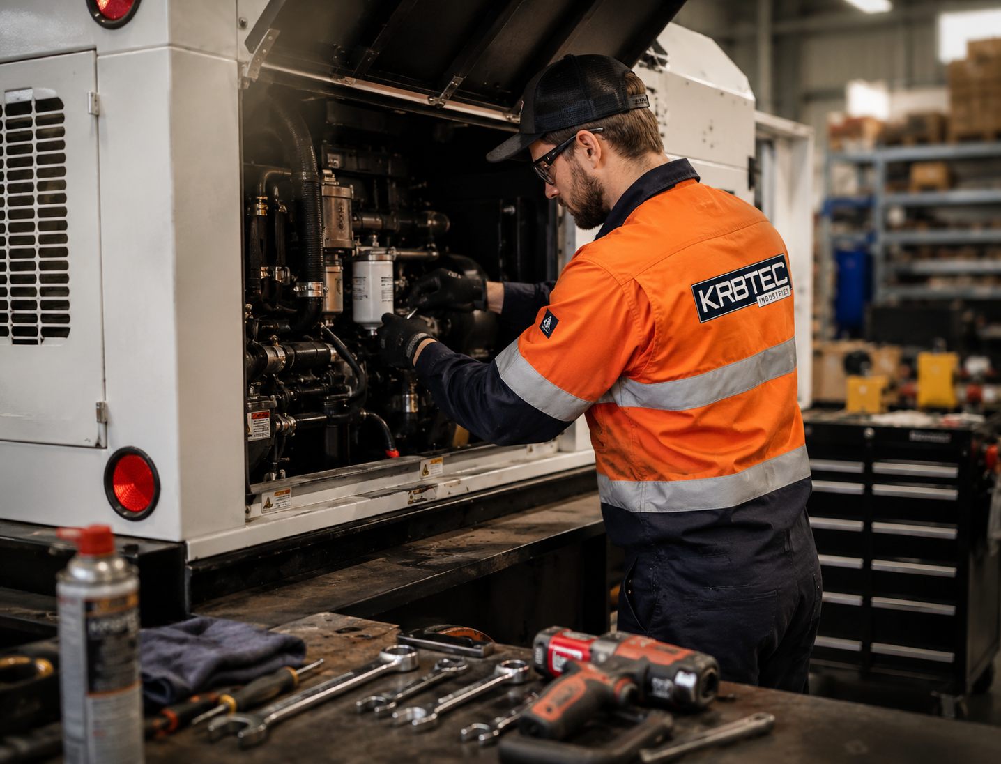 Servicing a machine